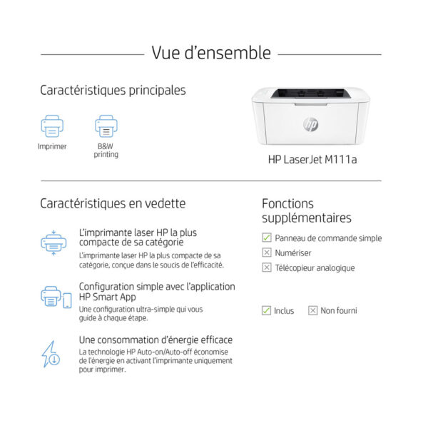 Imprimante HP LaserJet M111a Laser Monochrome (7MD67A) – Image 3